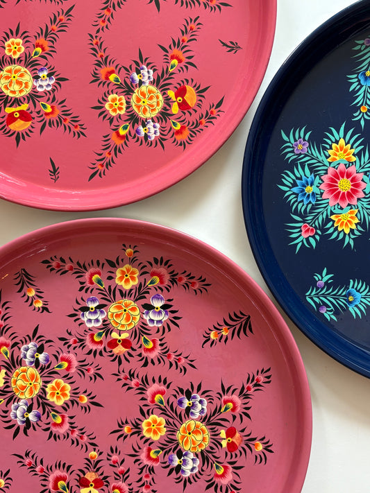 Serving tray – pink garden