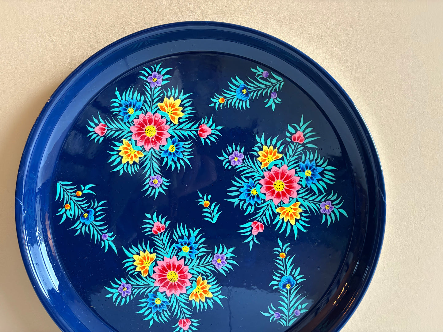 Serving tray – blue flowers