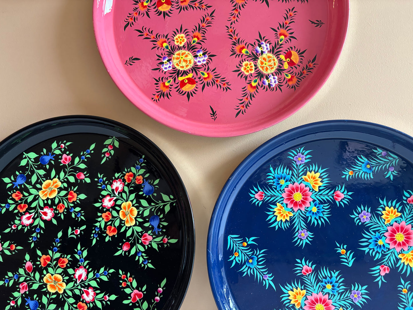Serving tray – blue flowers