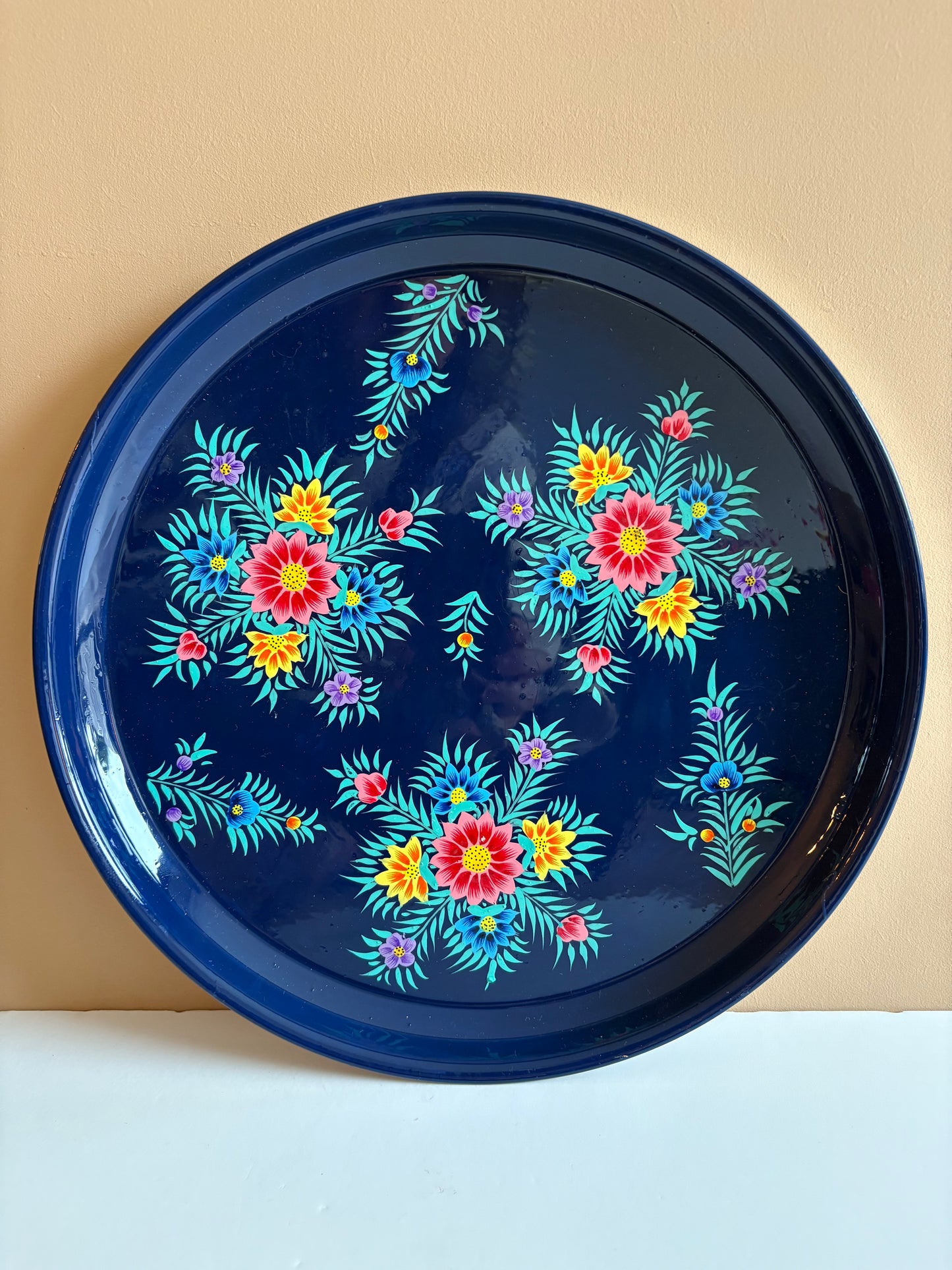 Serving tray – blue flowers