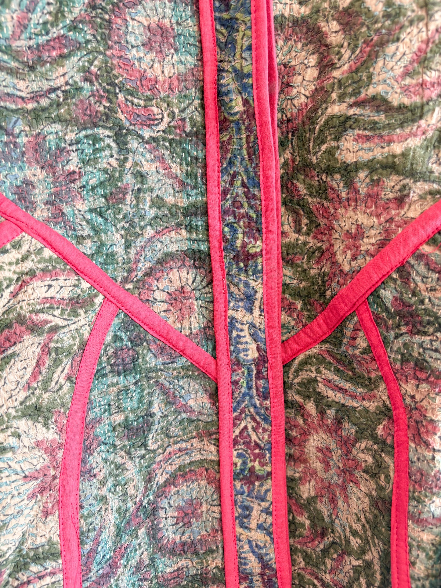 Vintage kantha jacket - gulabi garden
