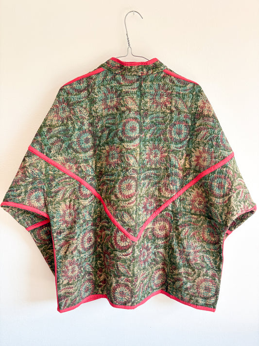 Vintage kantha jacket - gulabi garden