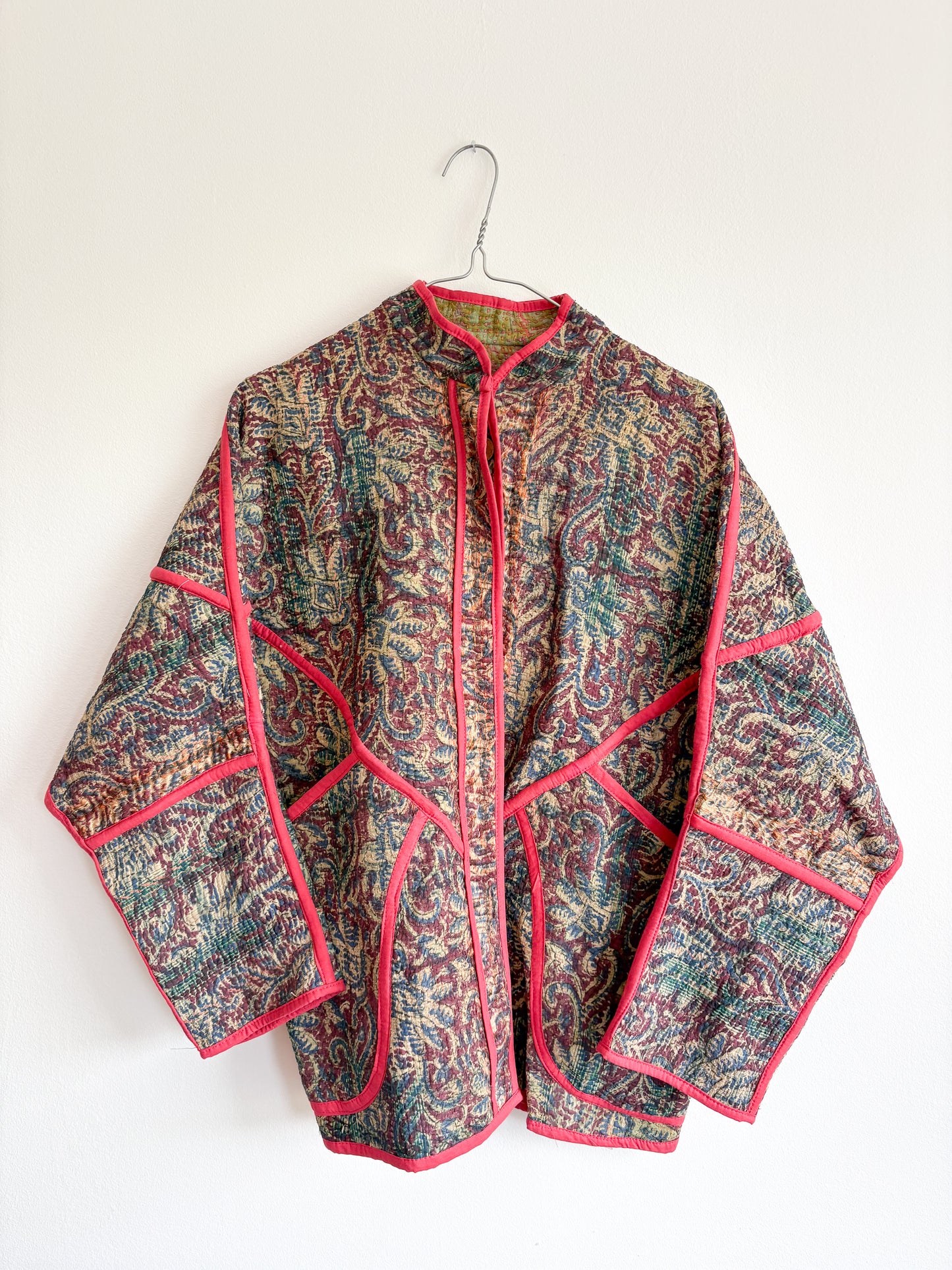 Vintage kantha jacket - indian bloom