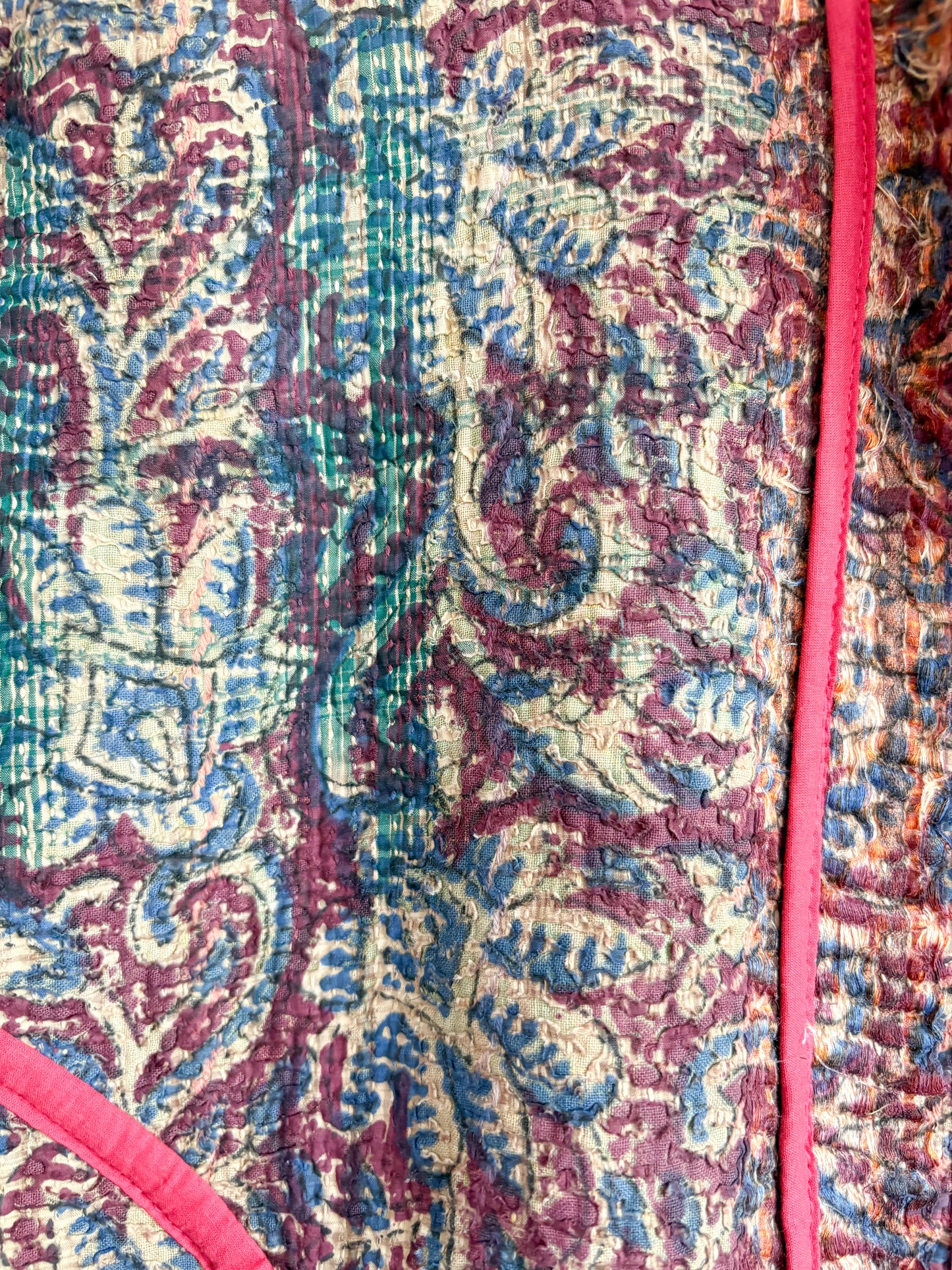 Vintage kantha jacket - indian bloom