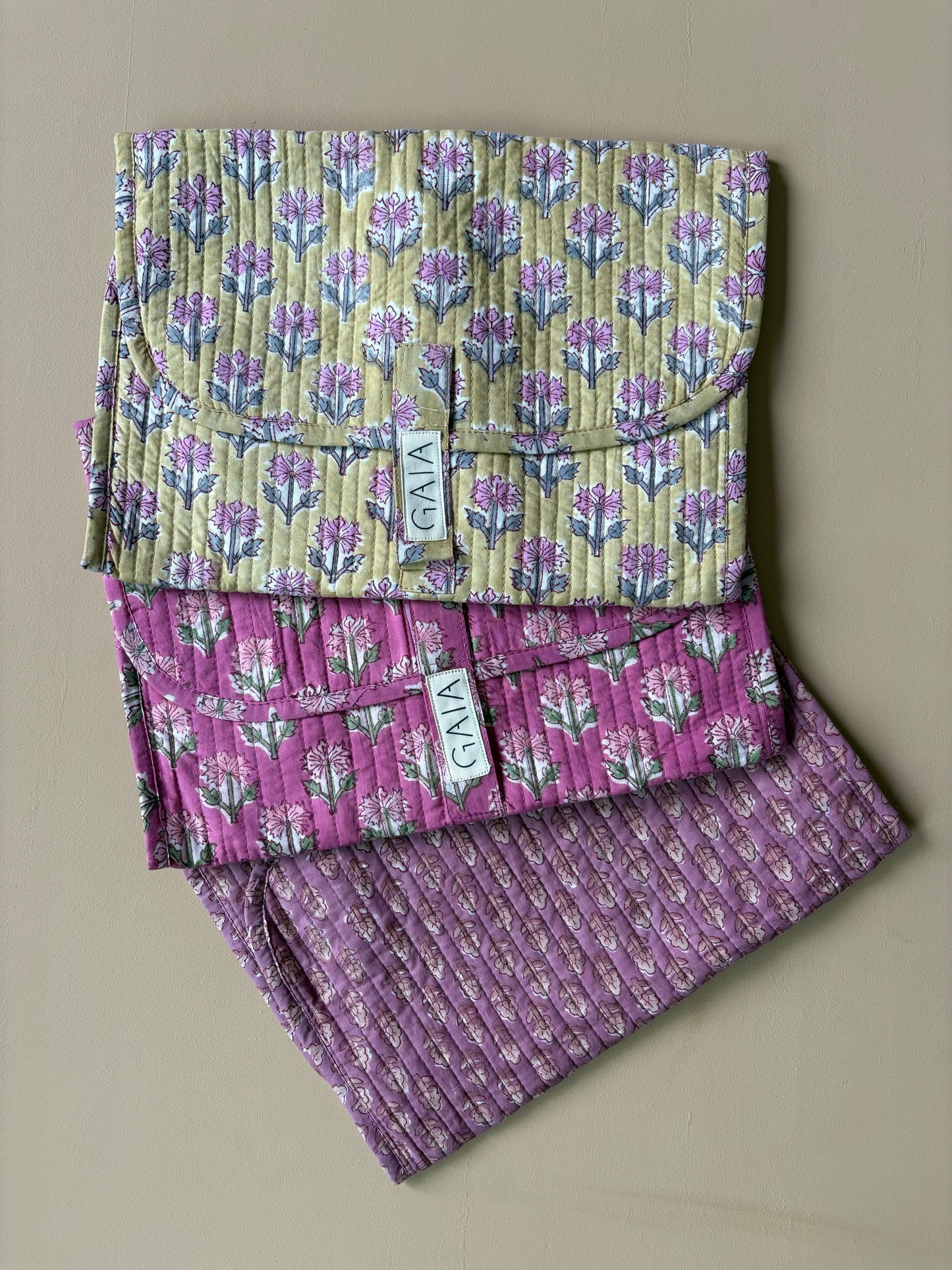 Changing mat - bright purple flower
