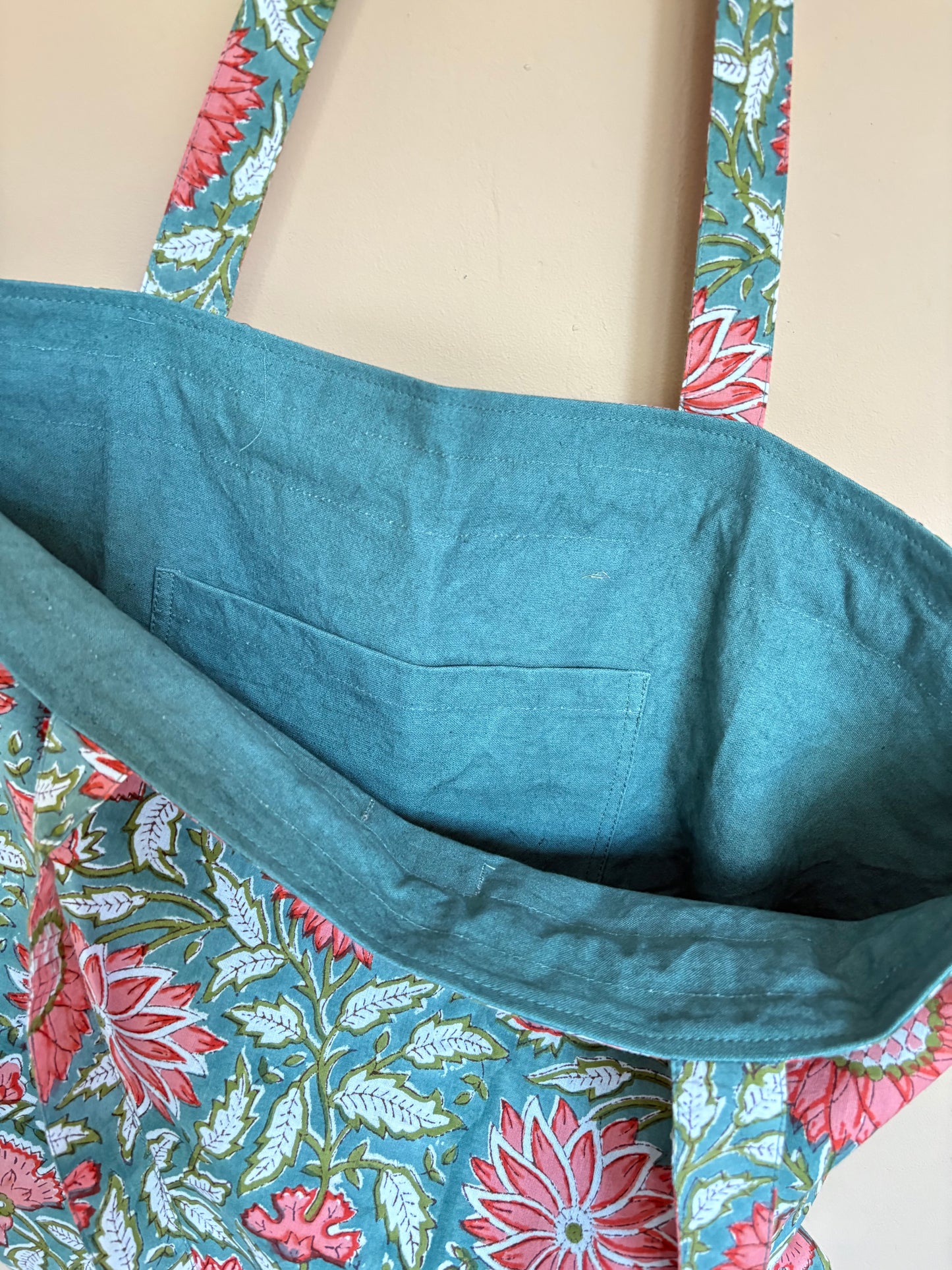 Beach bag - green sunflower