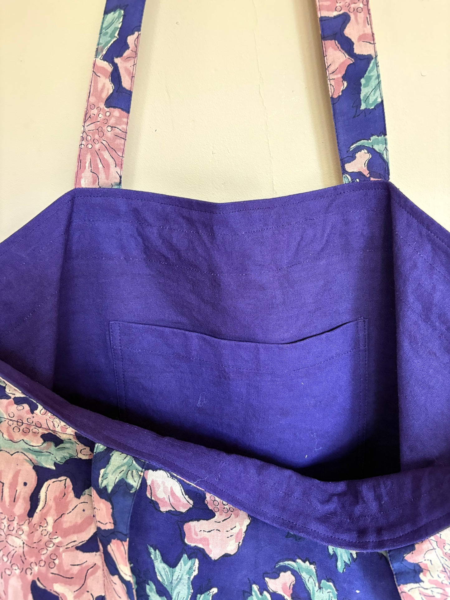 Beach bag - blue floral