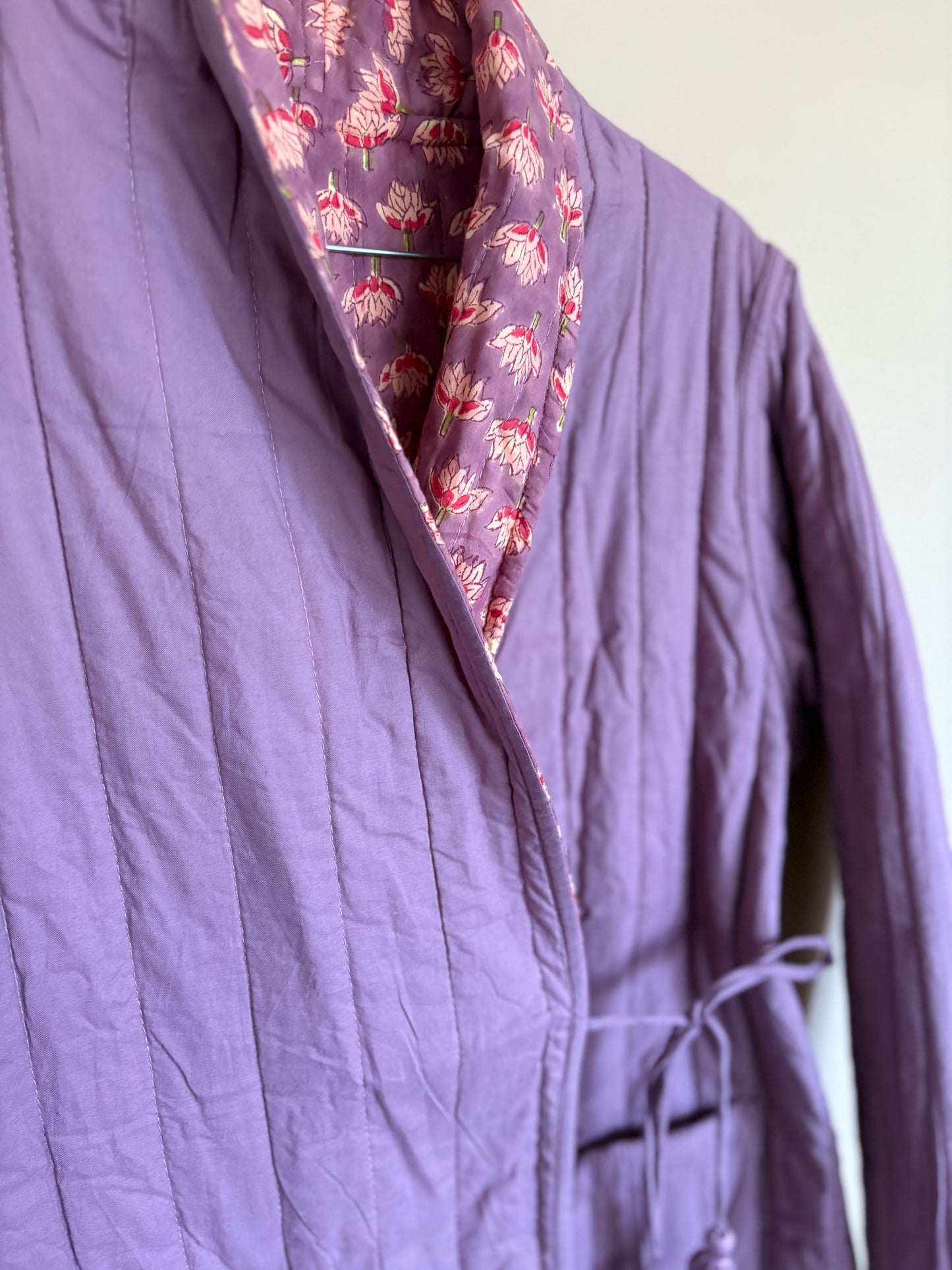 Block print jacket - indian leaf