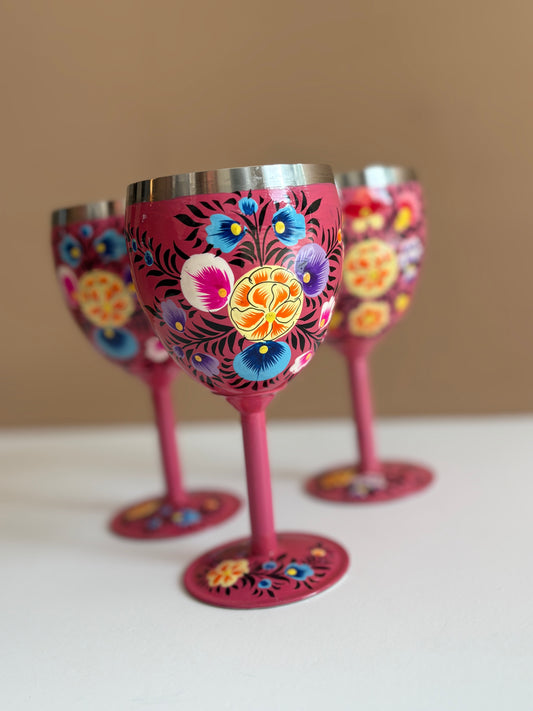 Wijnglas - dark pink