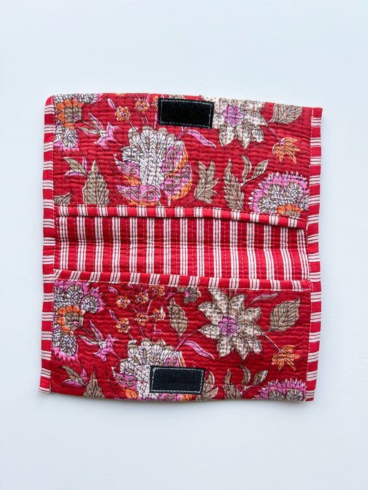 Diaper pouch - wildflower red