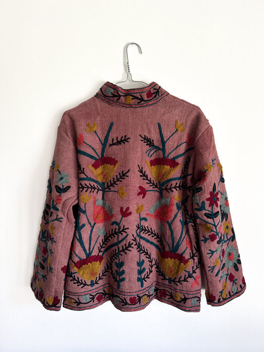 Suzani jacket - wild flower orange