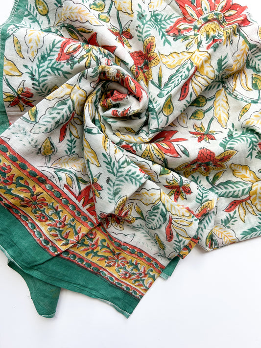 Sarong doek - white floral