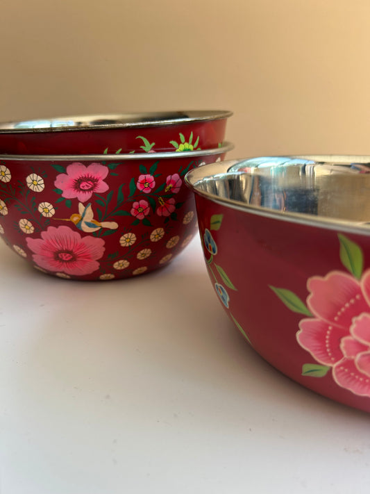 Bowl - Red Flower Bird