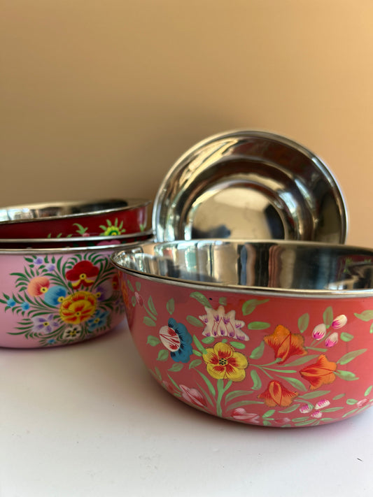 Bowl – Dark Pink Flower
