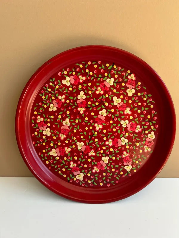 Serving tray – red garden