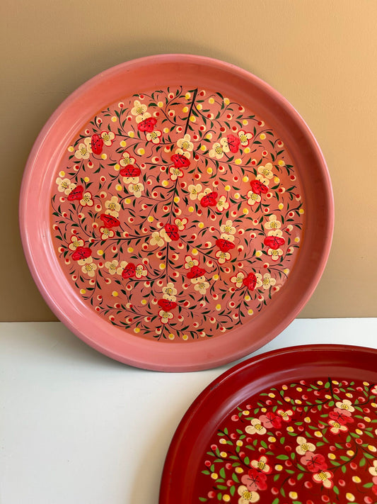 Serving tray – pink garden