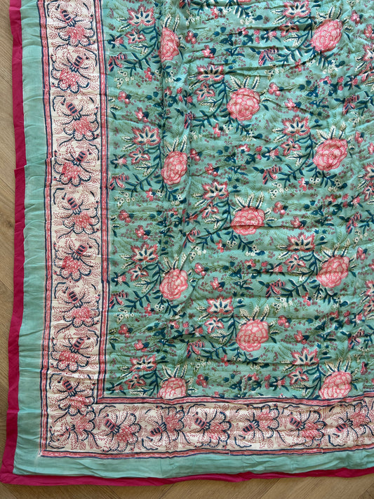 Padded blanket - turquoise