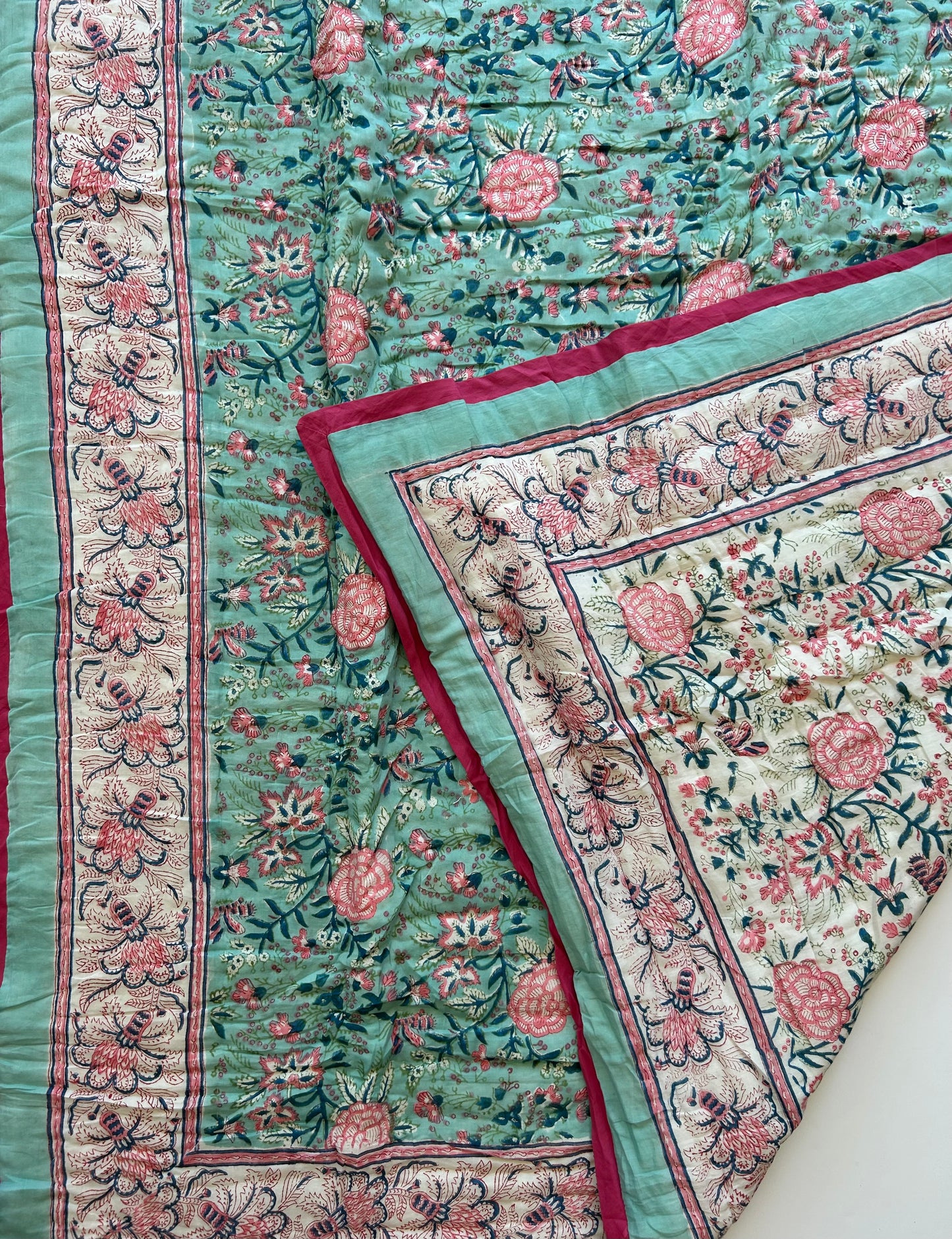 Padded blanket - turquoise