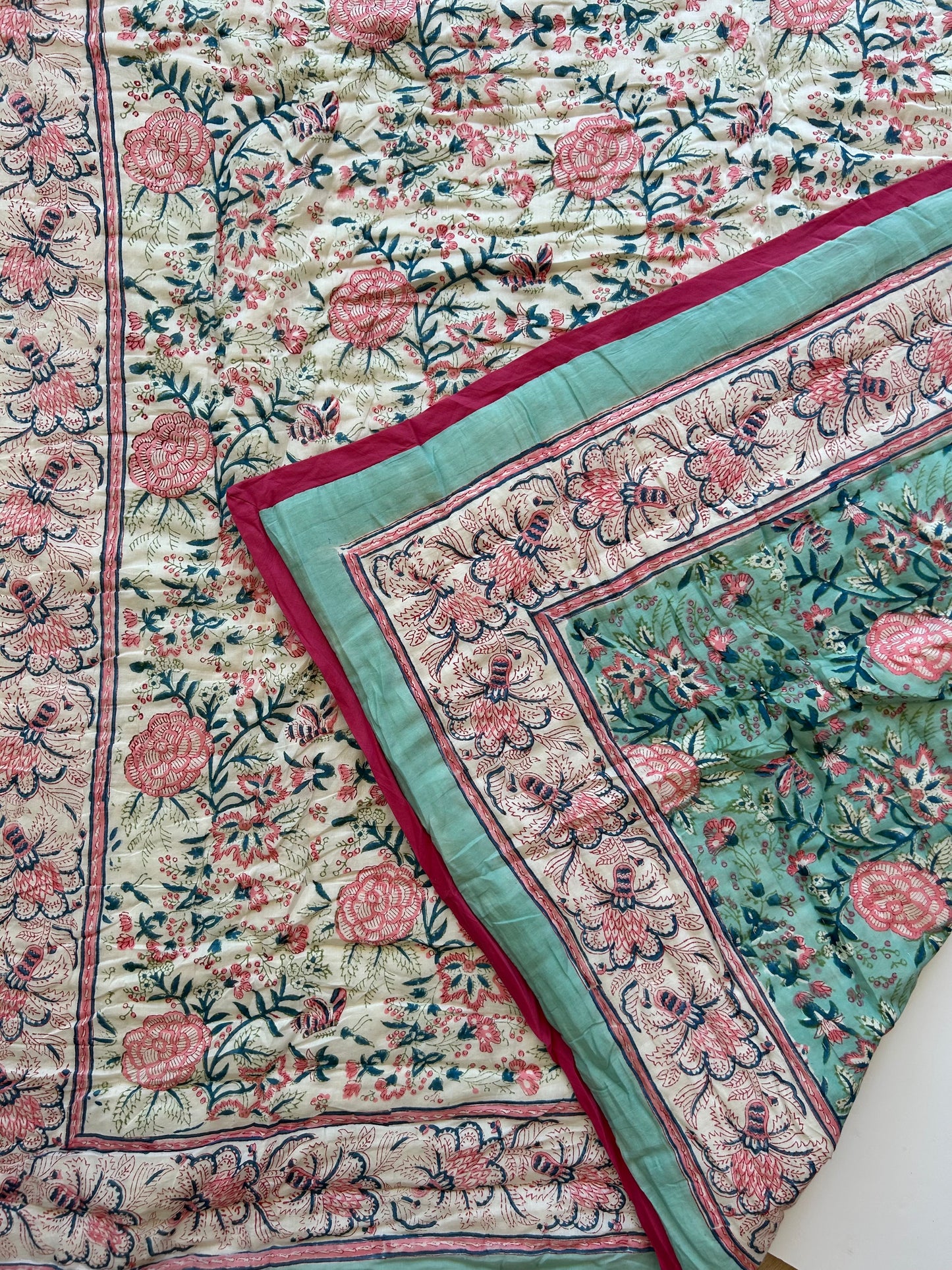 Padded blanket - turquoise