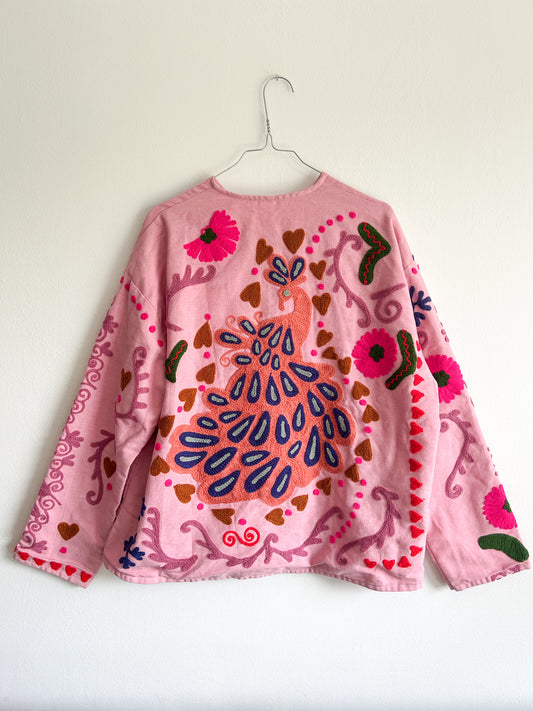 Suzani jacket - pink peacock
