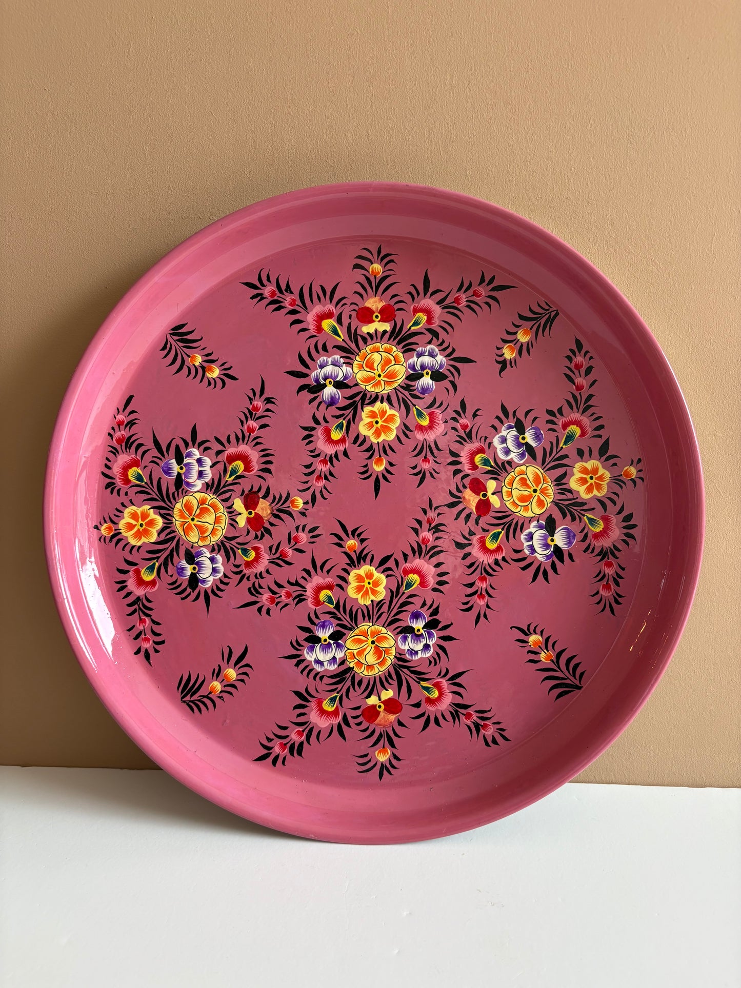 Serving tray – pink garden