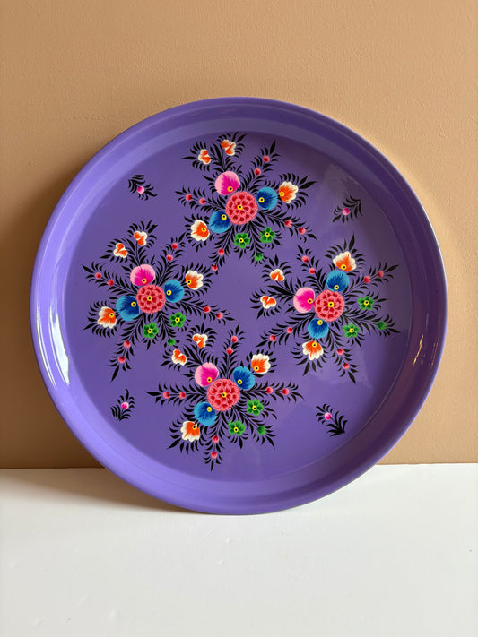 Serving tray – purple flowers