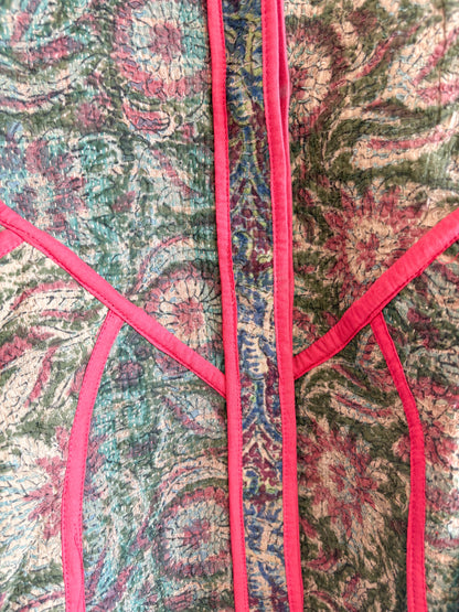 Vintage kantha jacket - gulabi garden