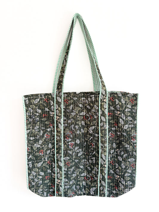Tote bag - green botanical 