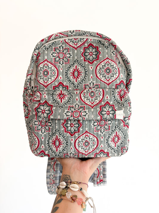 Kids backpack - grey aztec