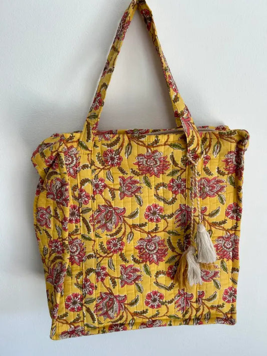 Tote bag small - yellow garden