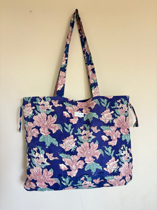 Beach bag - blue floral