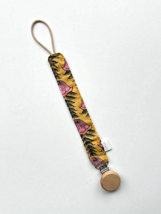 Pacifier cord - yellow lotus