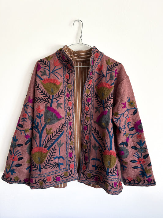 Suzani jacket - wild flower purple