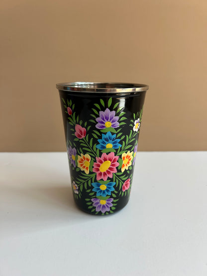 Cup - black flower 