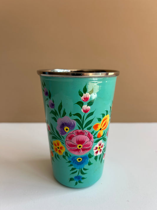 Cup - Turquoise Flower 