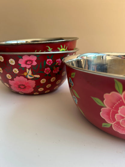 Bowl - Red Flower Bird
