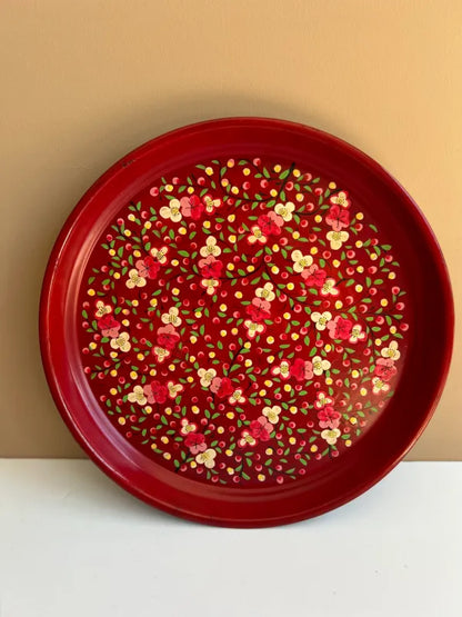 Serving tray – red garden