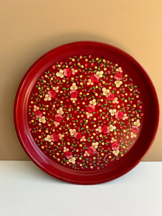 Serving tray – red garden