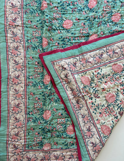Padded blanket - turquoise