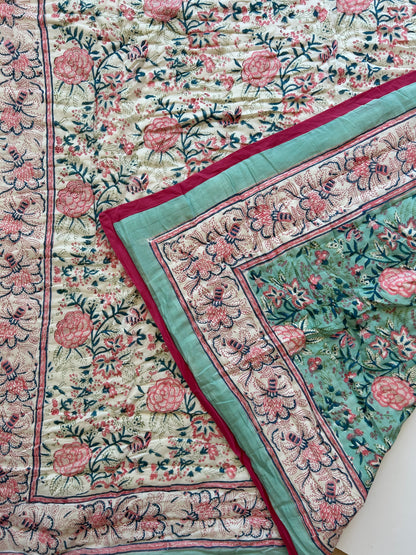 Padded blanket - turquoise