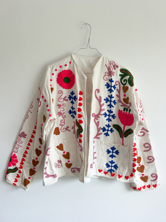 Suzani jacket - white