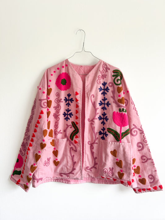 Suzani jacket - pink peacock
