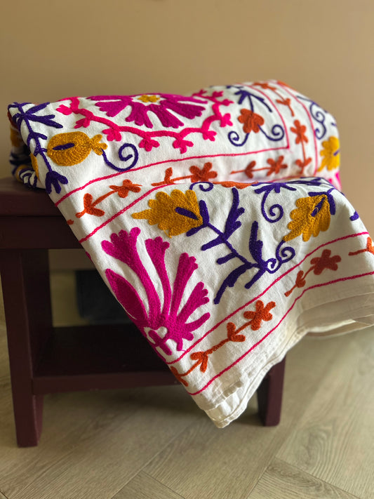 Suzani rug/spread - colorful blooming